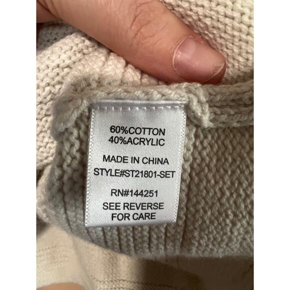 Sincerely Jules Oatmeal Chunky Ribbed Crop Pullover Sweater Size L Boho EUC - Picture 4 of 6